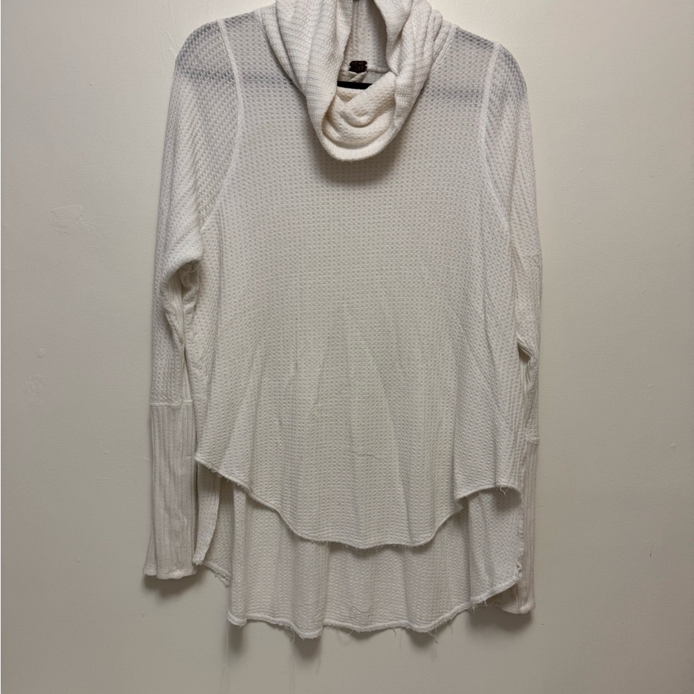 Free People Kristina Drippy Thermal Textured Cowl neck LG